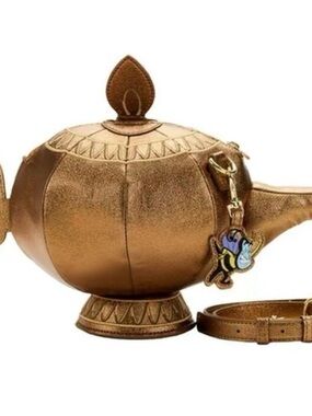 Loungefly Stitch Shoppe Aladdin Genie Lamp Crossbody Bag with Jasmine Charm NWOT